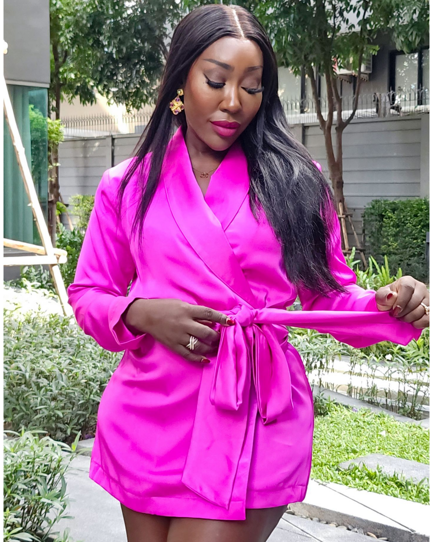 Fuschia Silk Dress/Shacket