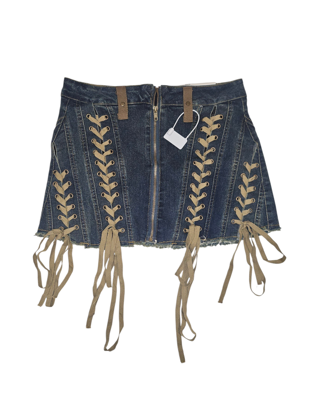 Denim Lace Up Skirt
