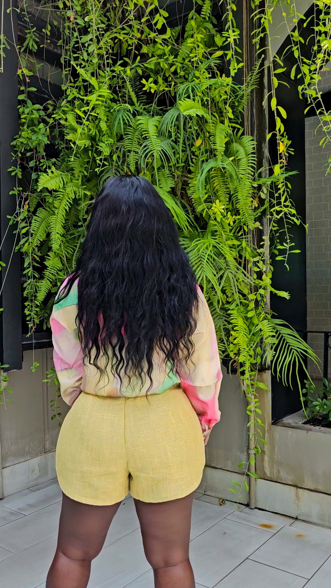 Linen Chartreuse Shorts