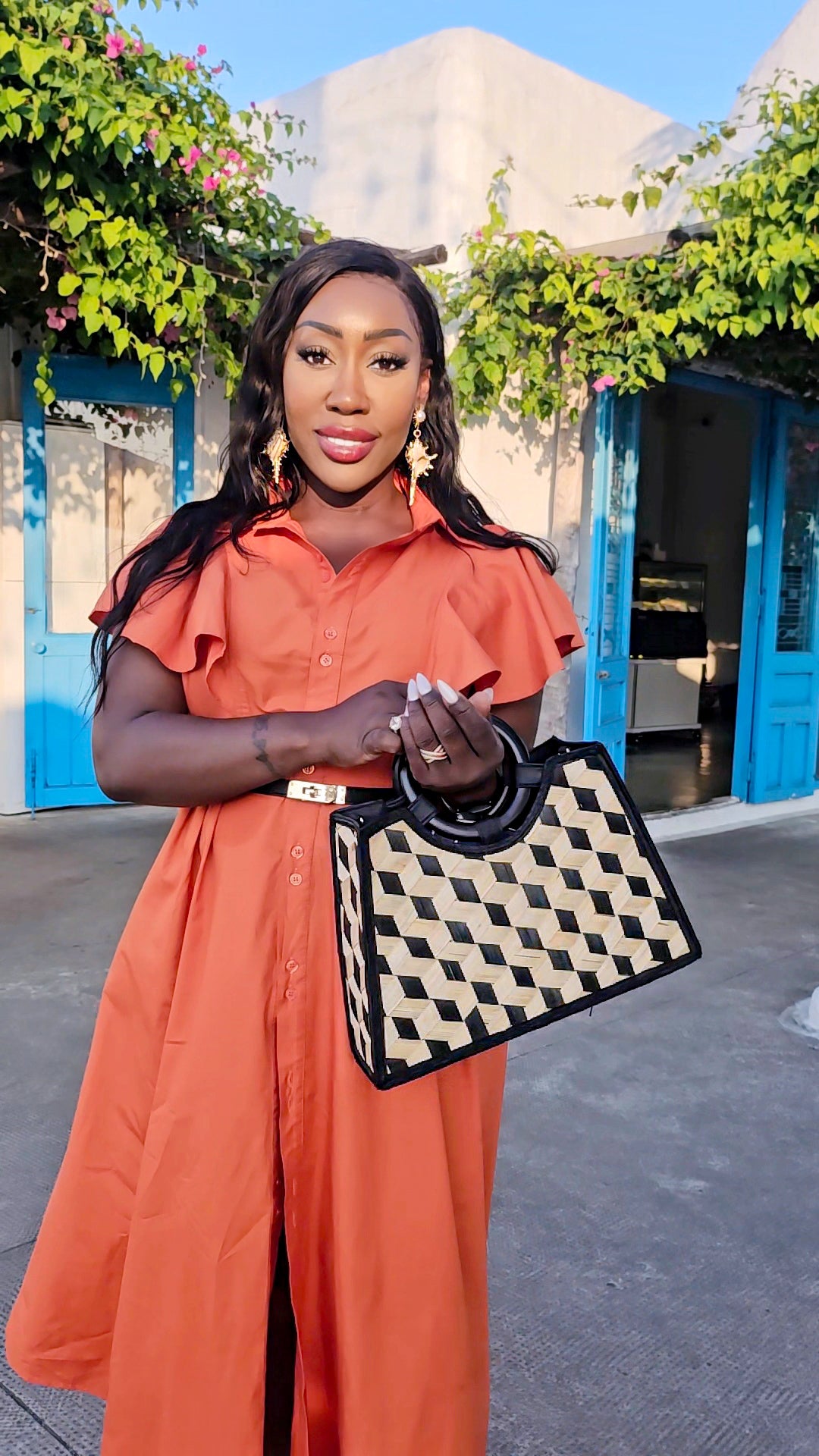 Orange Midaxi Dress