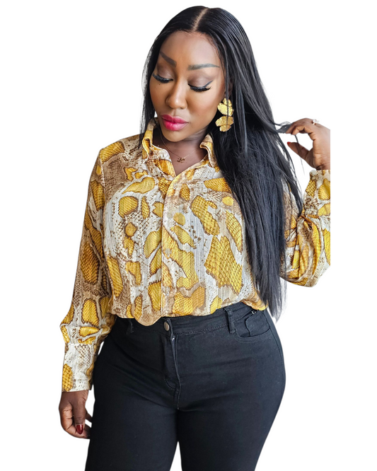 Chiffon Snake Print Shirt