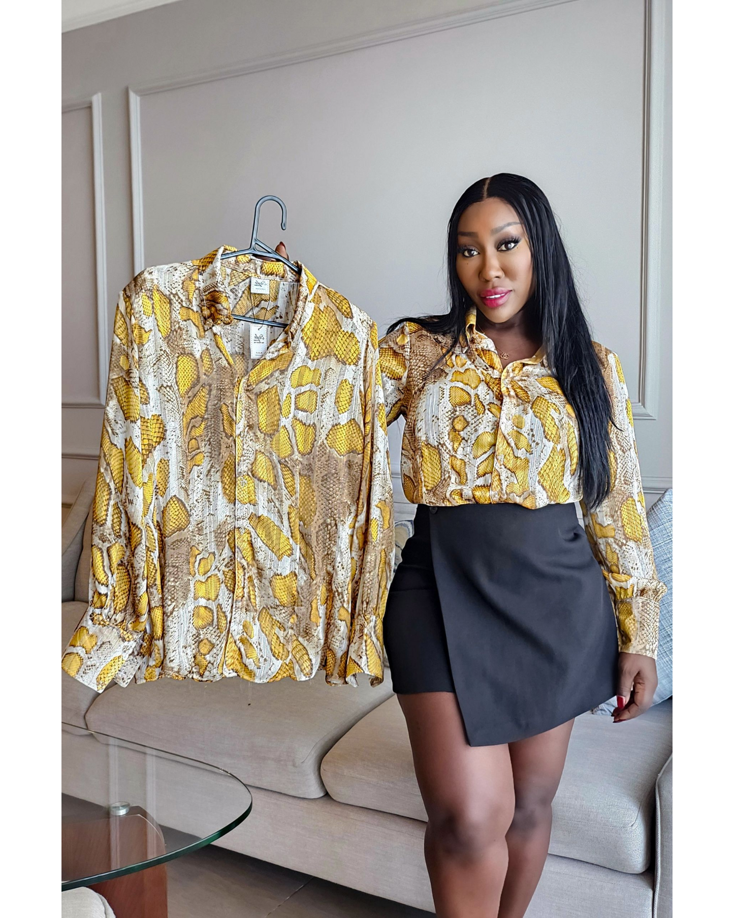 Chiffon Snake Print Shirt