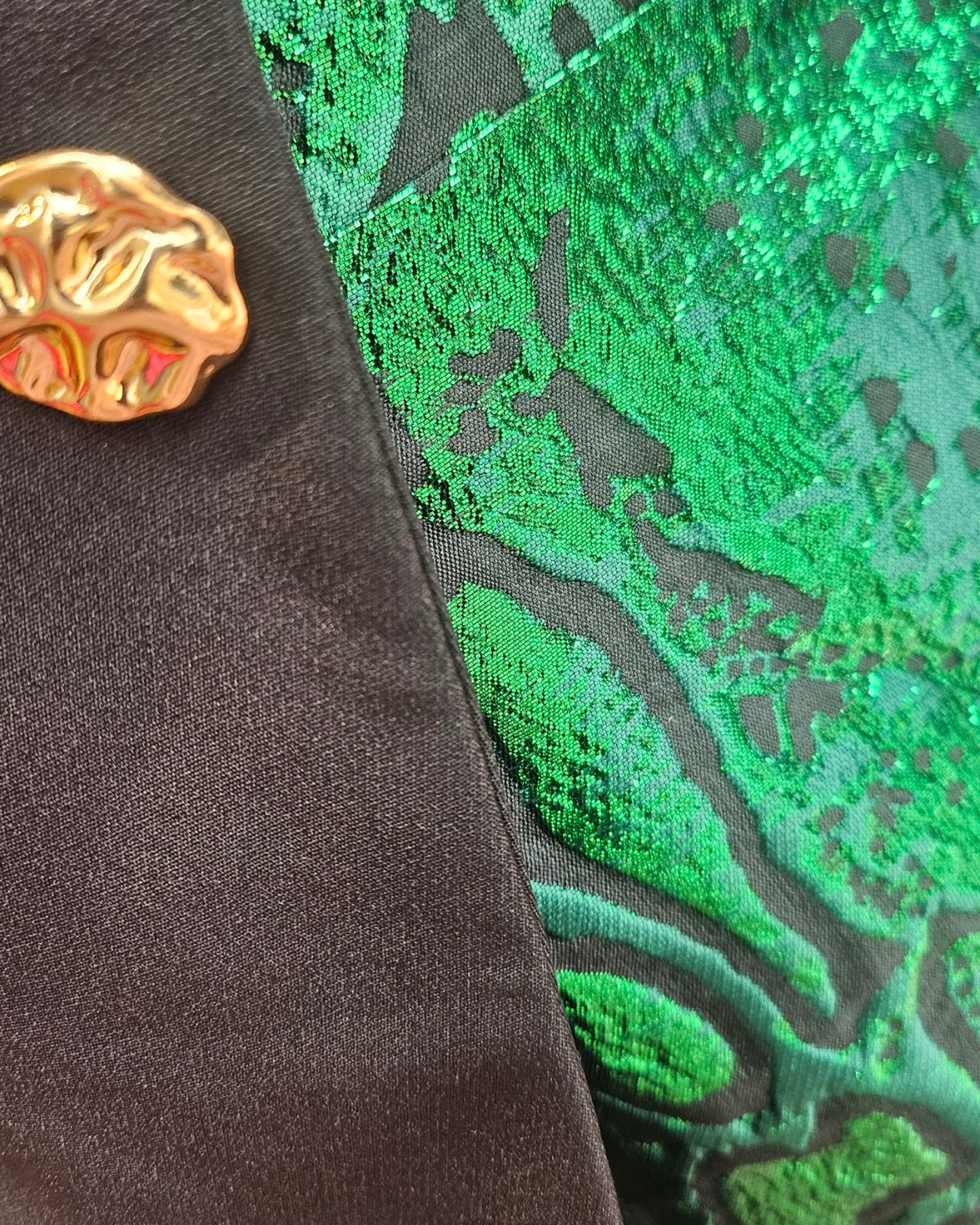 Green Cropped Jacket & Skirt