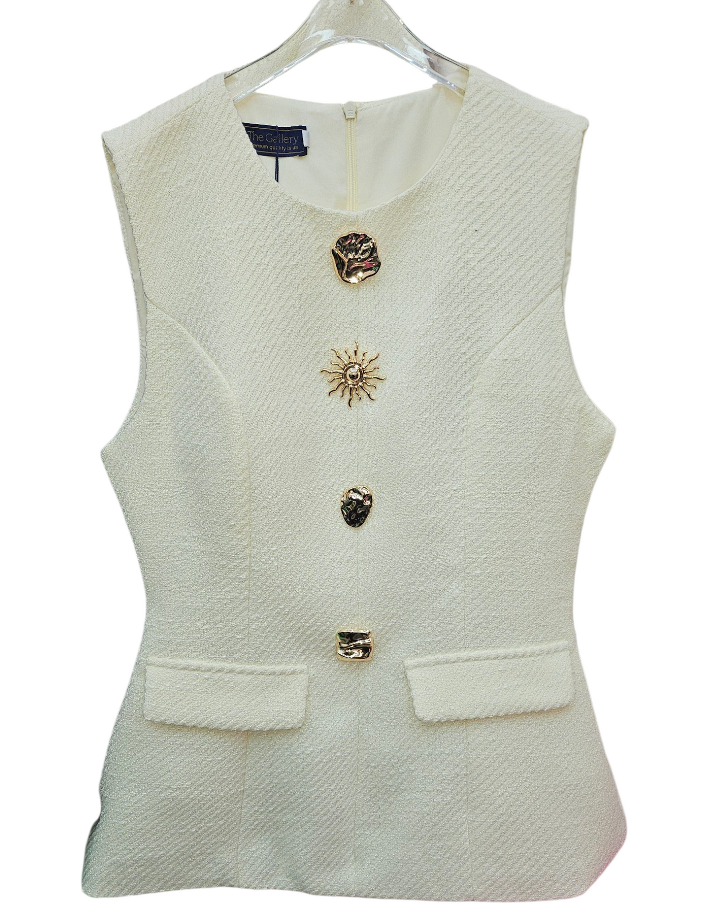 Cream Top & Skirt Set