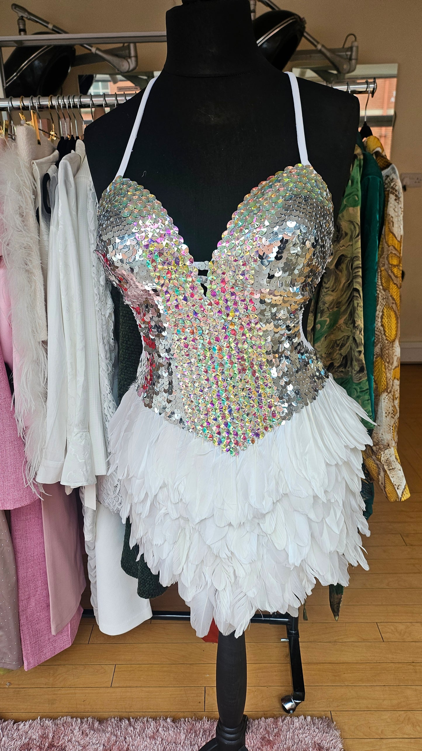 Handmade White Sequin Party Dress