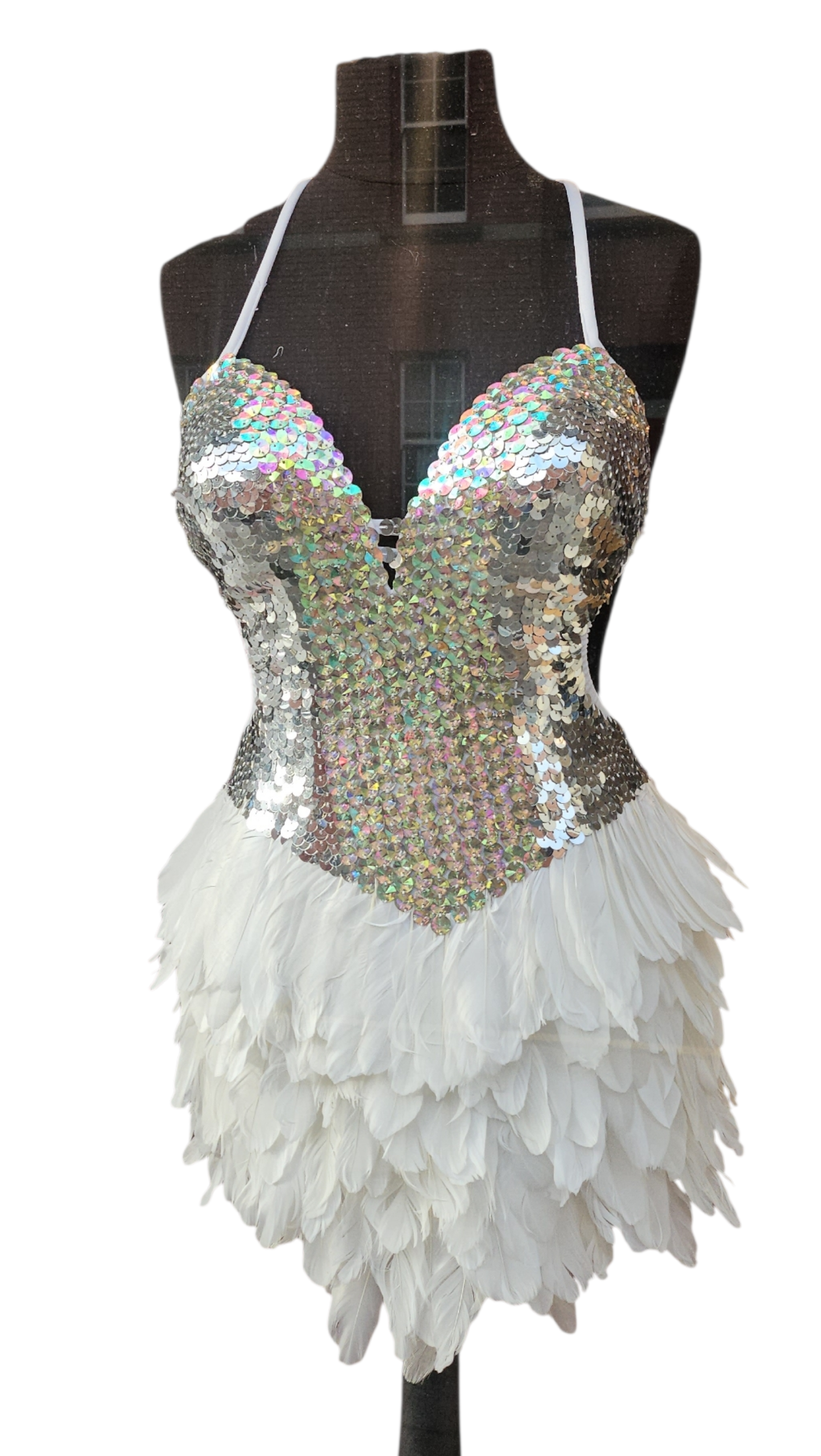 Handmade White Sequin Party Dress
