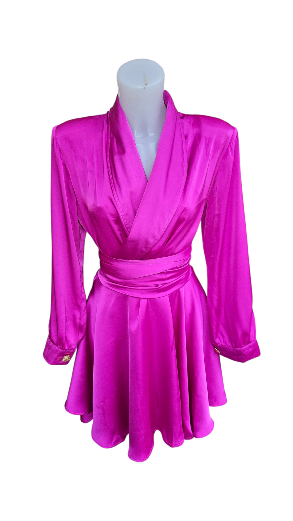 Fuschia Silk Wrap Dress