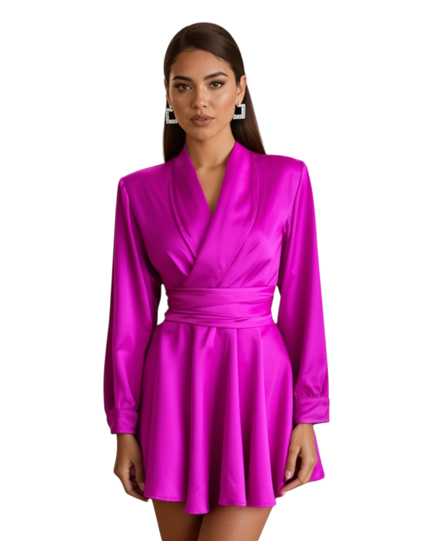Fuschia Silk Wrap Dress