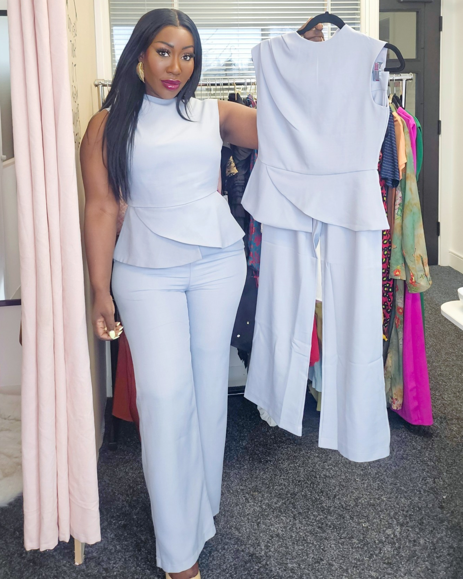 Baby Blue Sleeveless Set