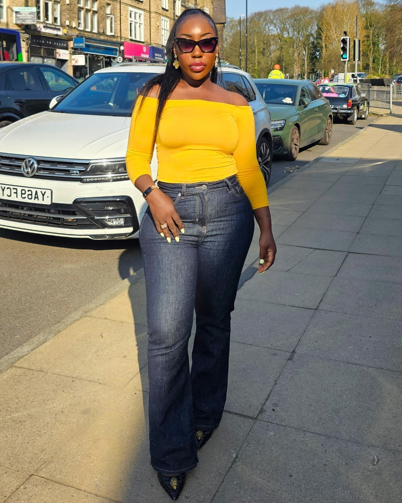 Off The Shoulder Yellow Top