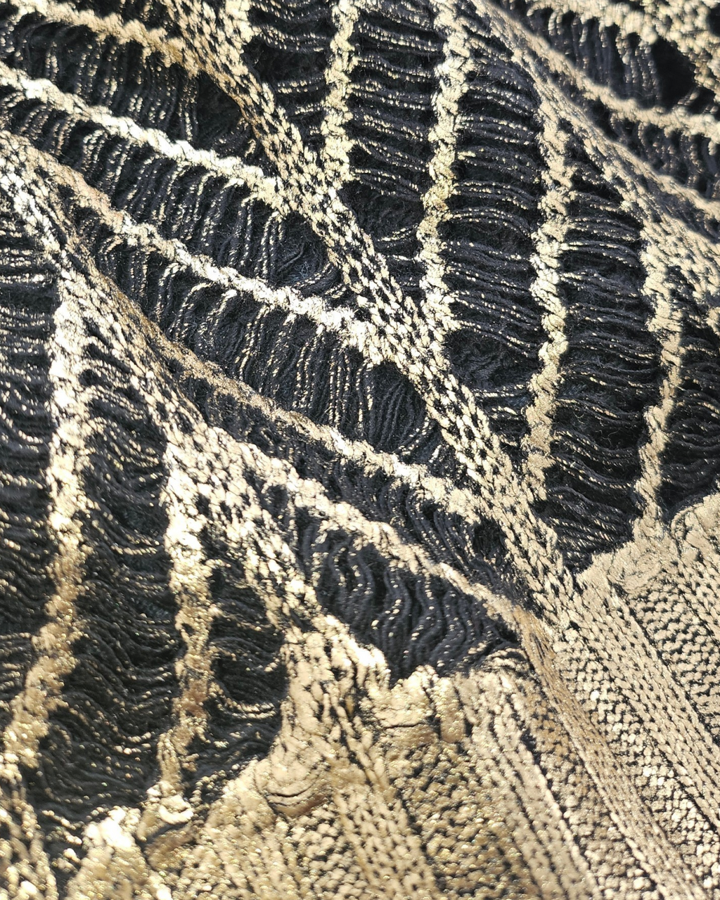 Black and Gold Crochet Cropped Top