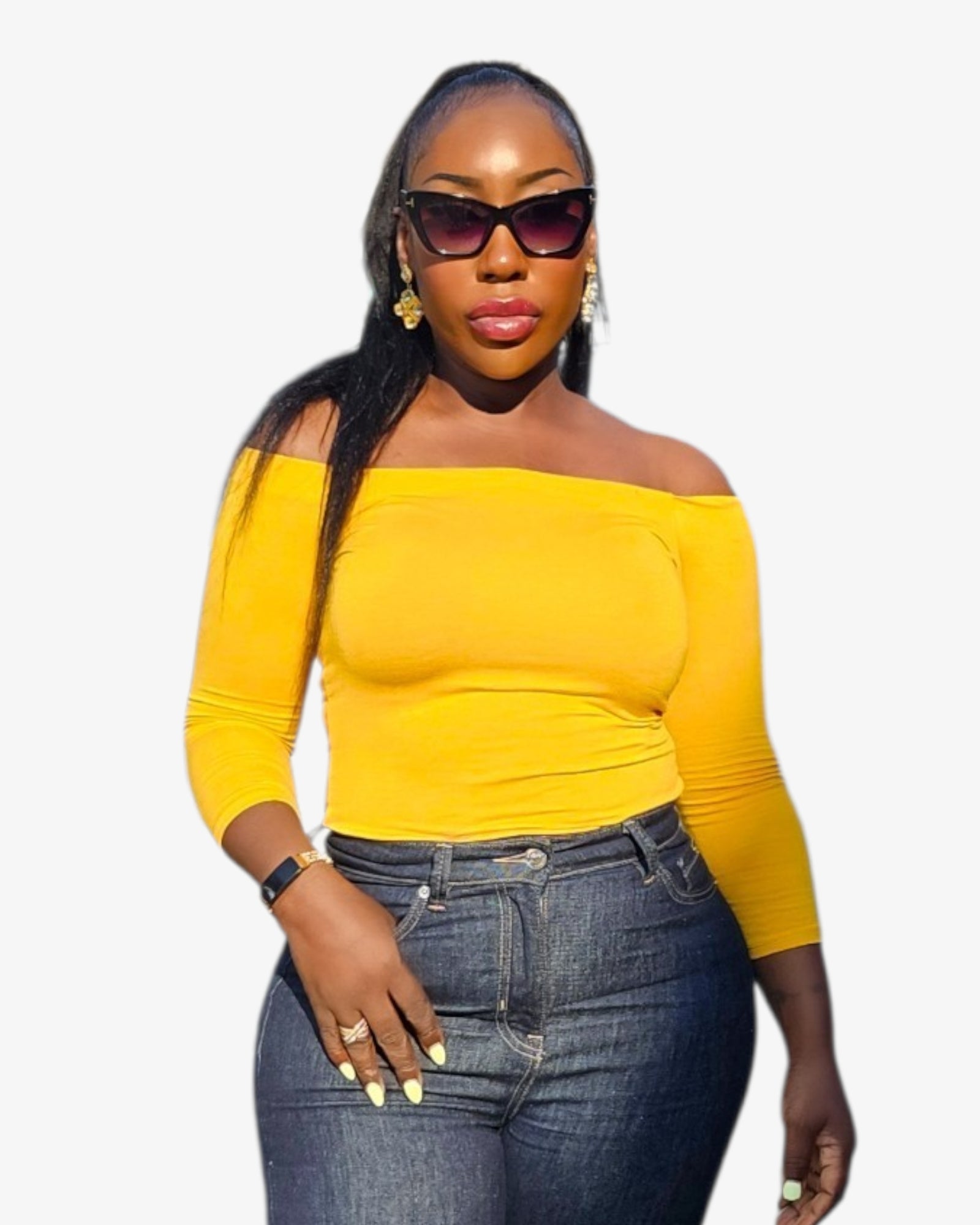 Off The Shoulder Yellow Top