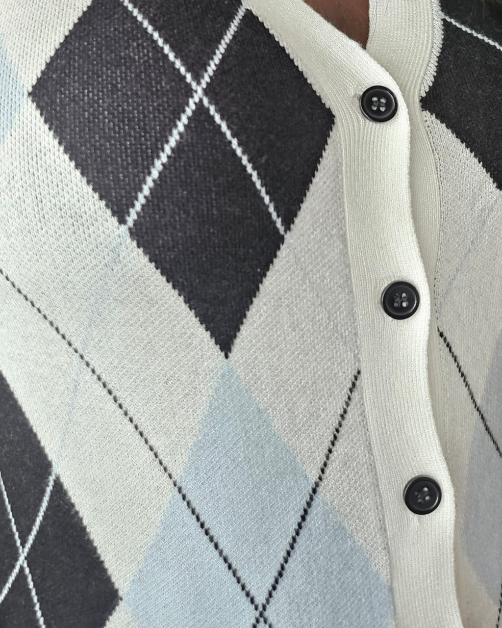 Blue & White Argyle Halterneck Top