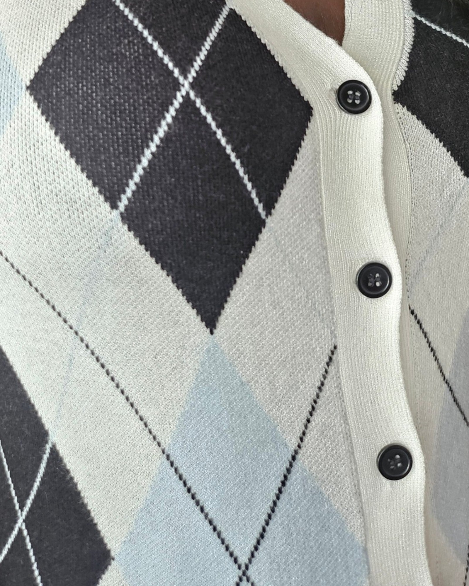 Blue & White Argyle Halterneck Top