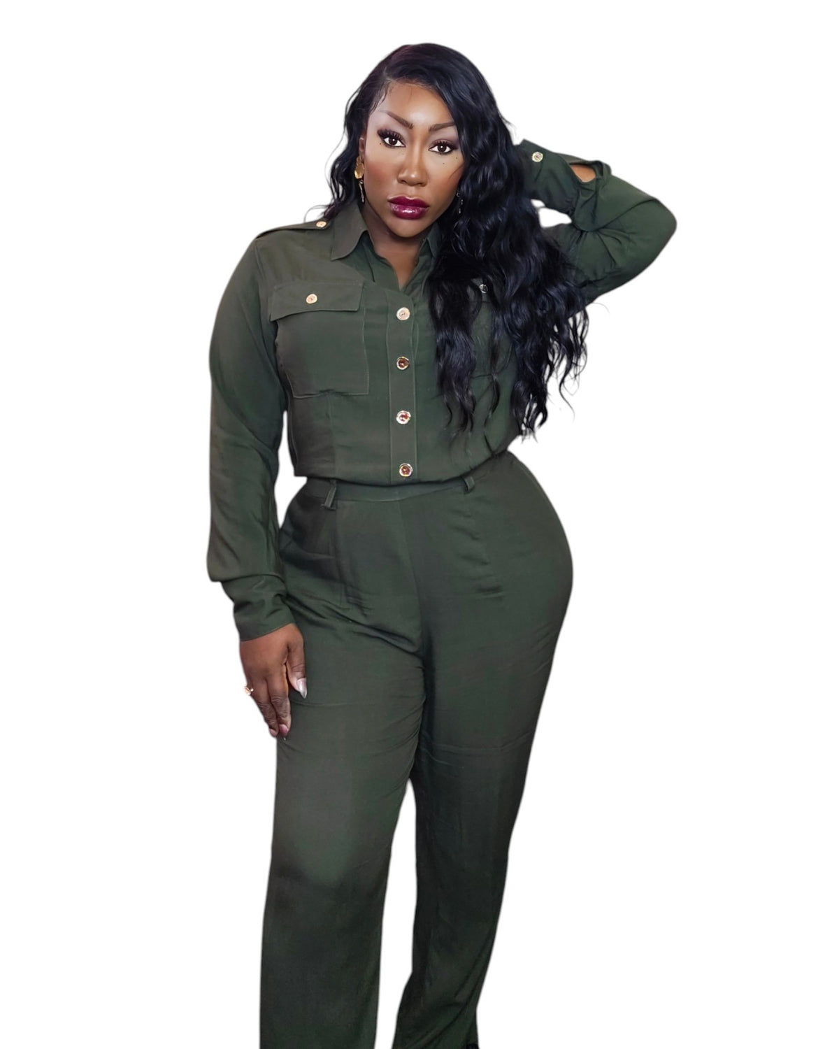 Deep Olive Green Military Co-ord