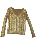 Gold Cable Knit Sweater