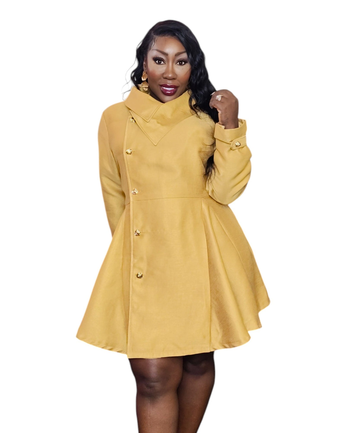 Mustard Yellow Coat Dress.