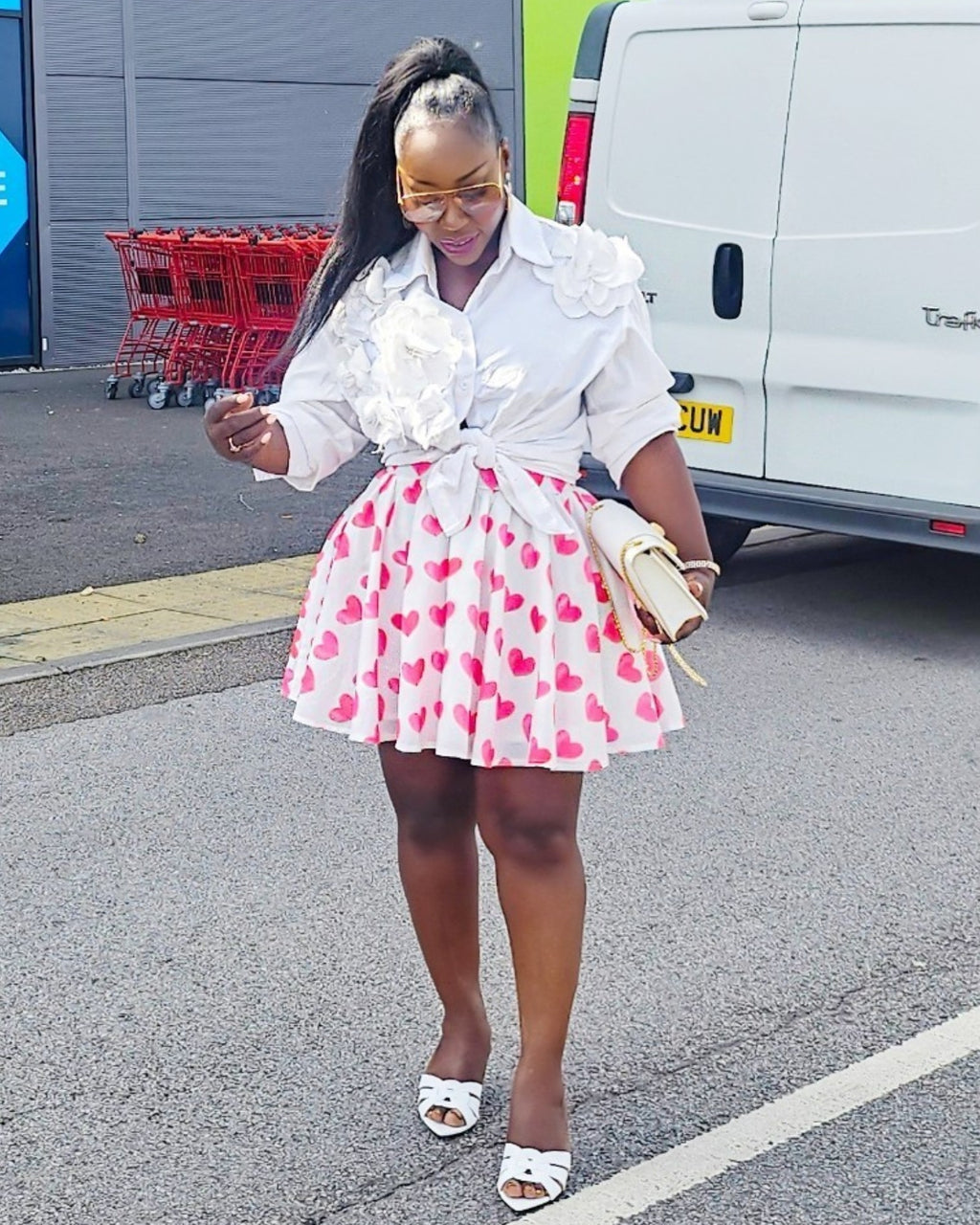 Heart Print Skirt