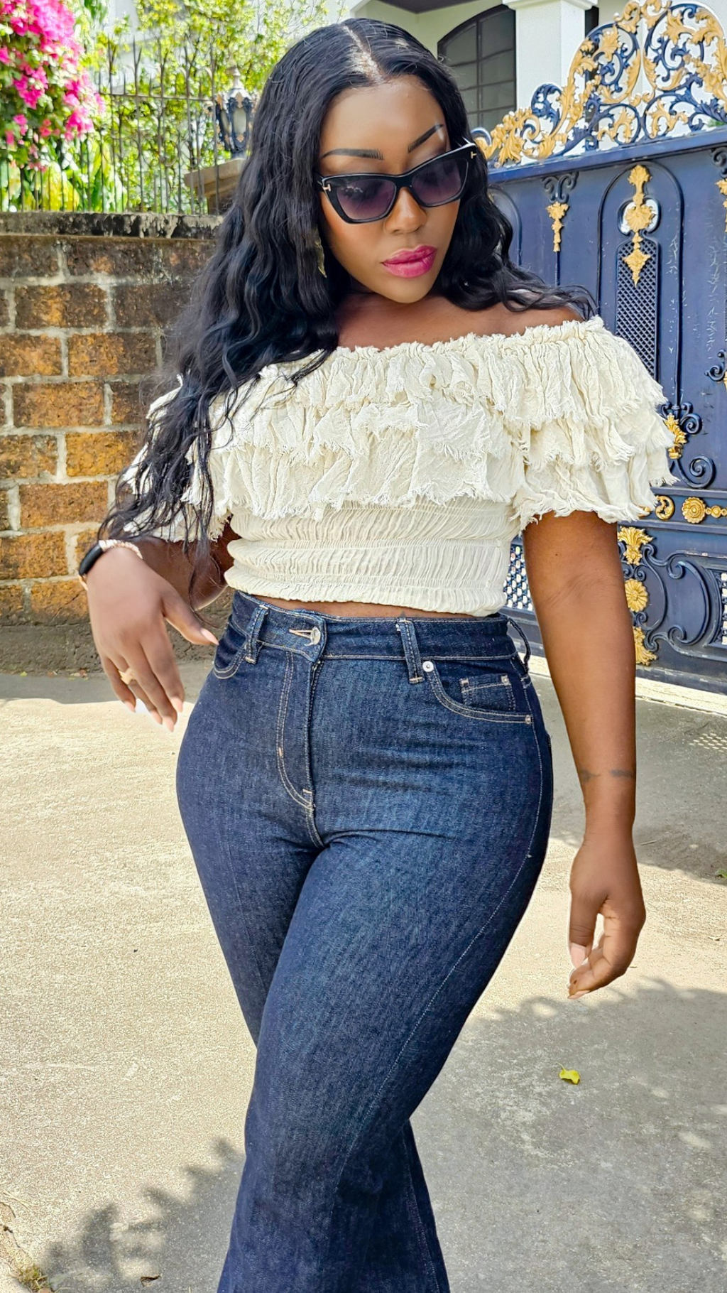 Off The Shoulder Ruffle Top