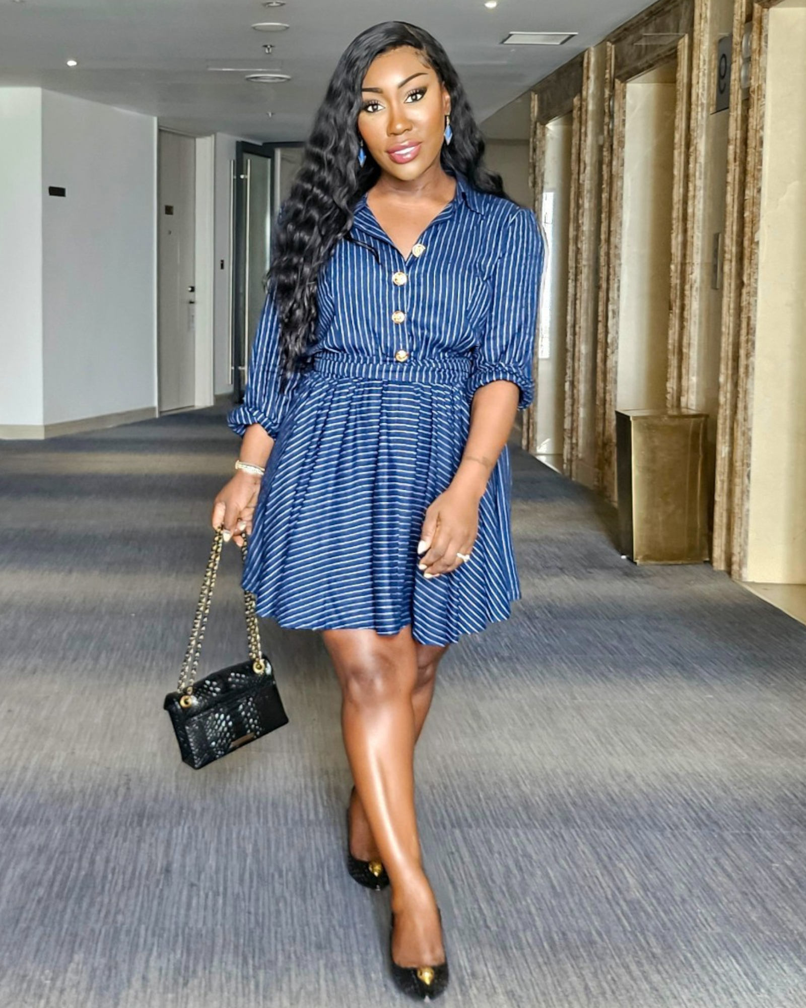 Pinstripe Shirt Dress