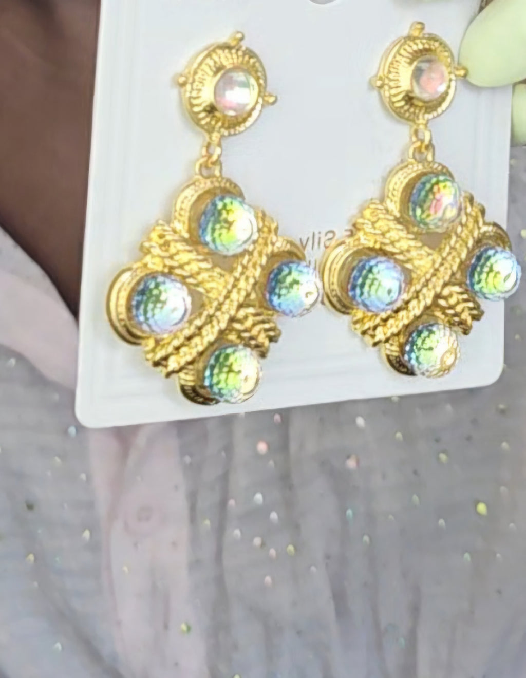 Reflective AB crystal Earrings
