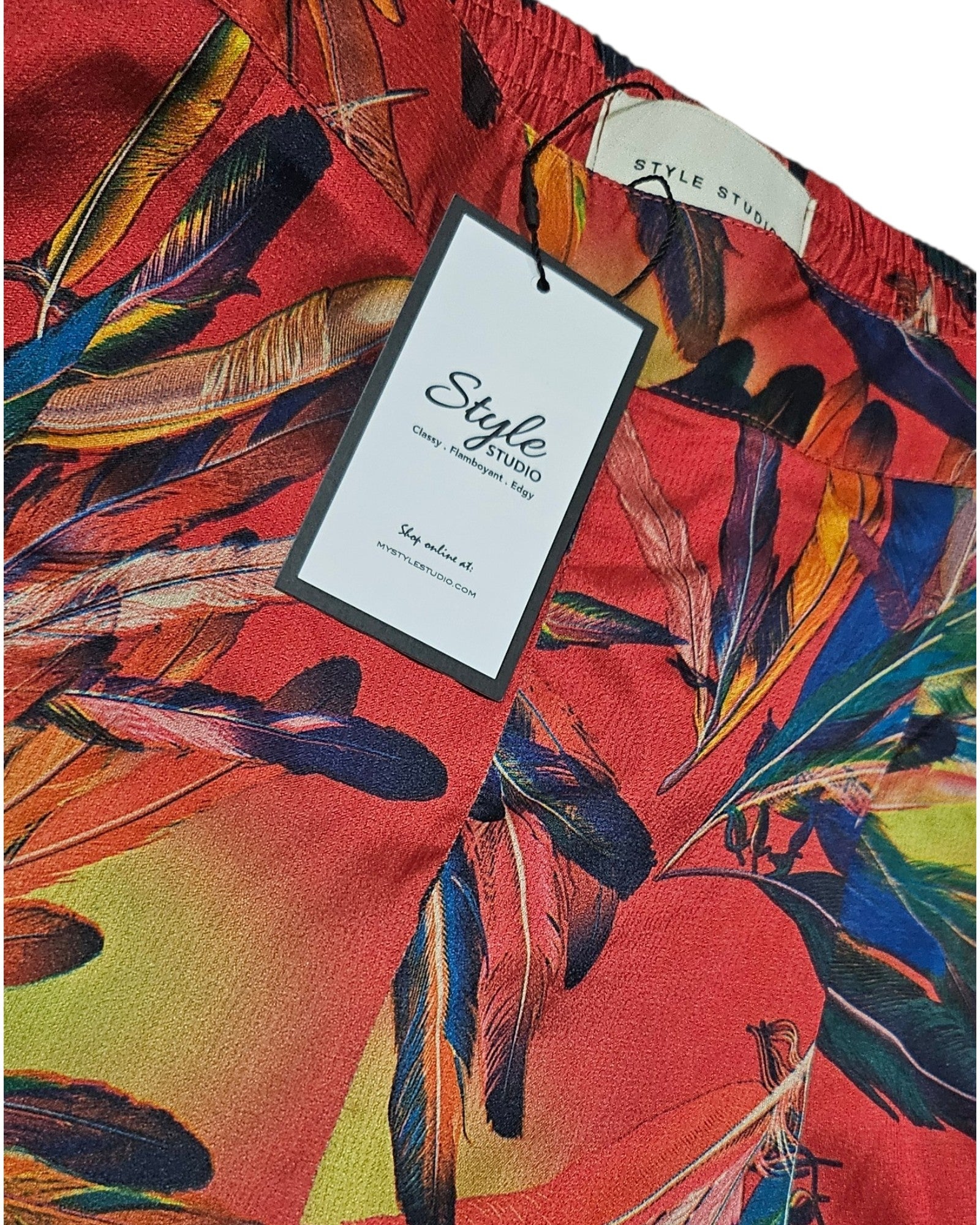 Tropical Print Satin Shirt & Trousers