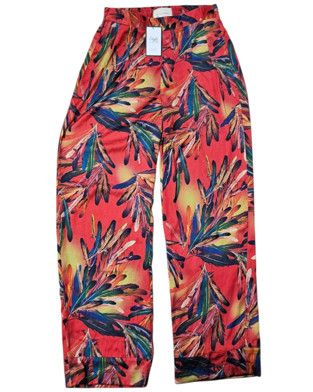 Tropical Print Satin Shirt & Trousers