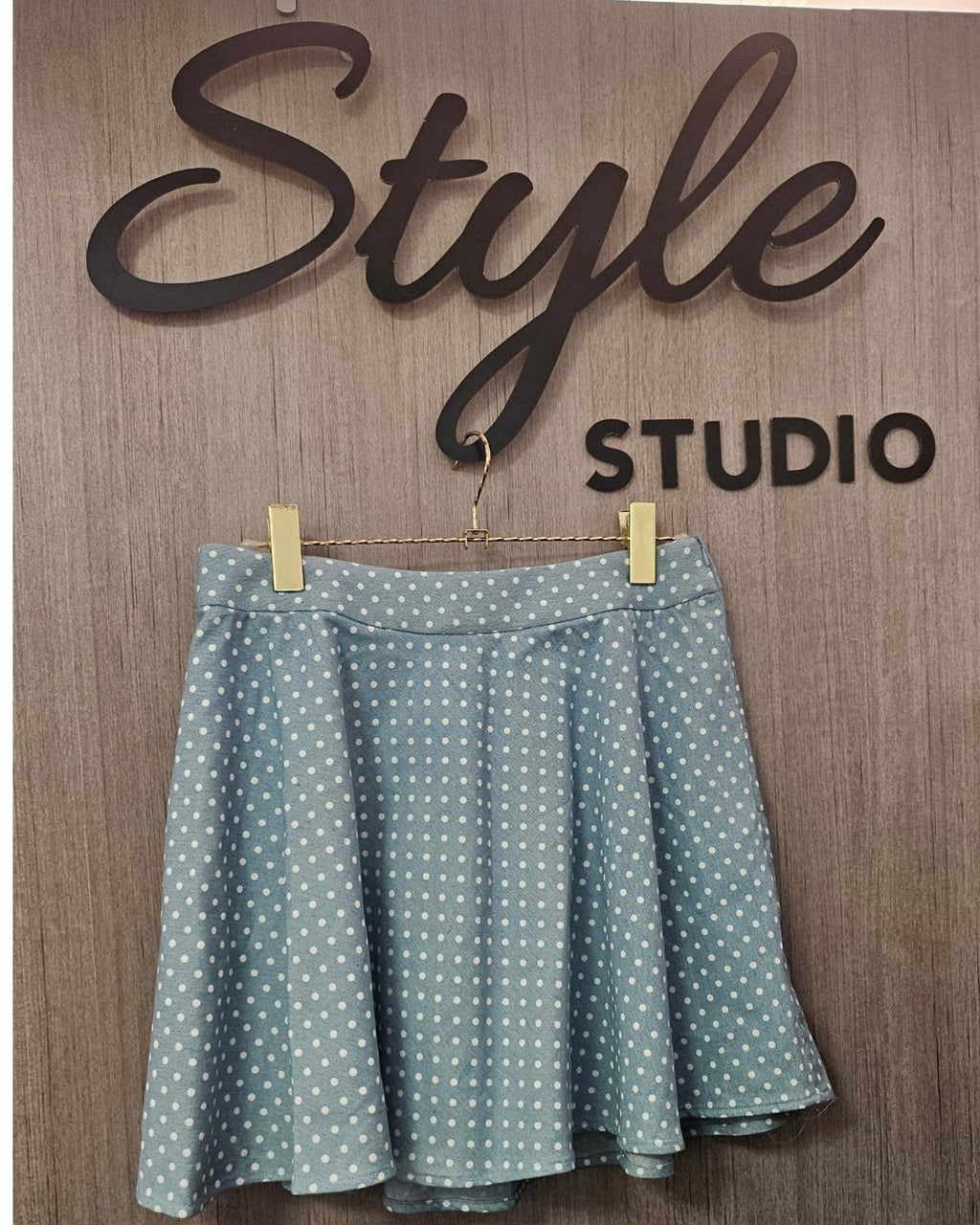 Light Denim Polka Dot Set