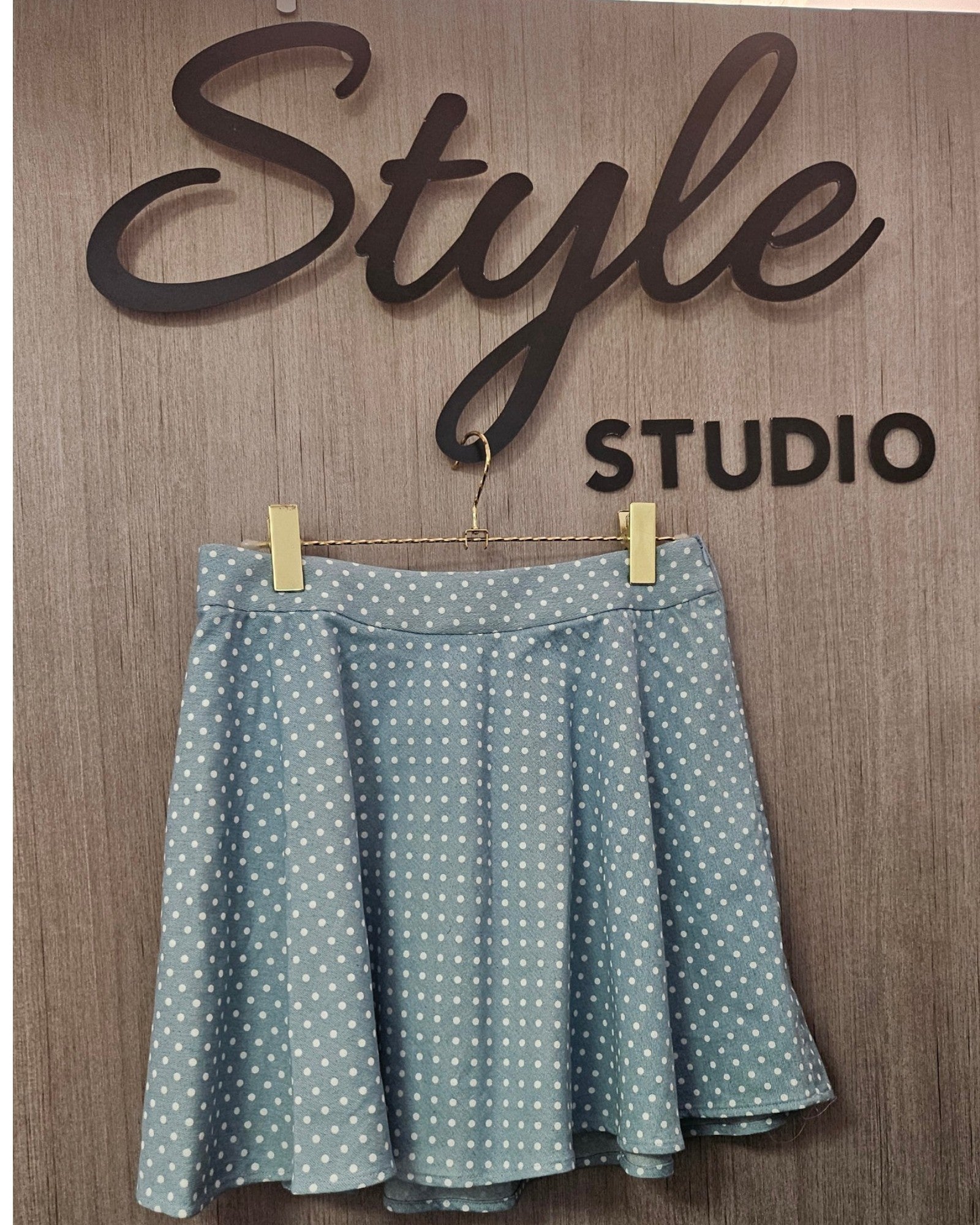 Light Denim Polka Dot Set