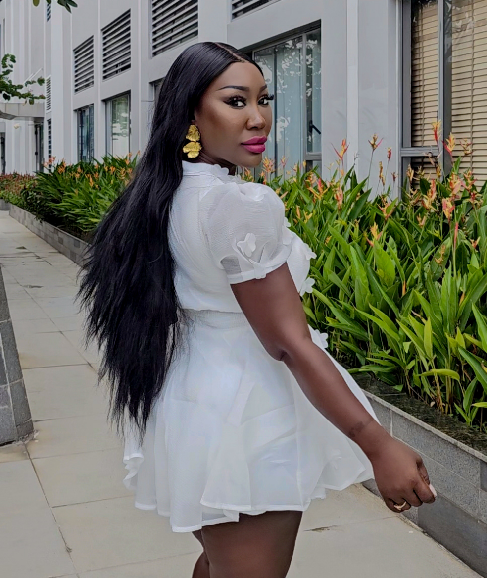 White Chiffon A-Line Dress