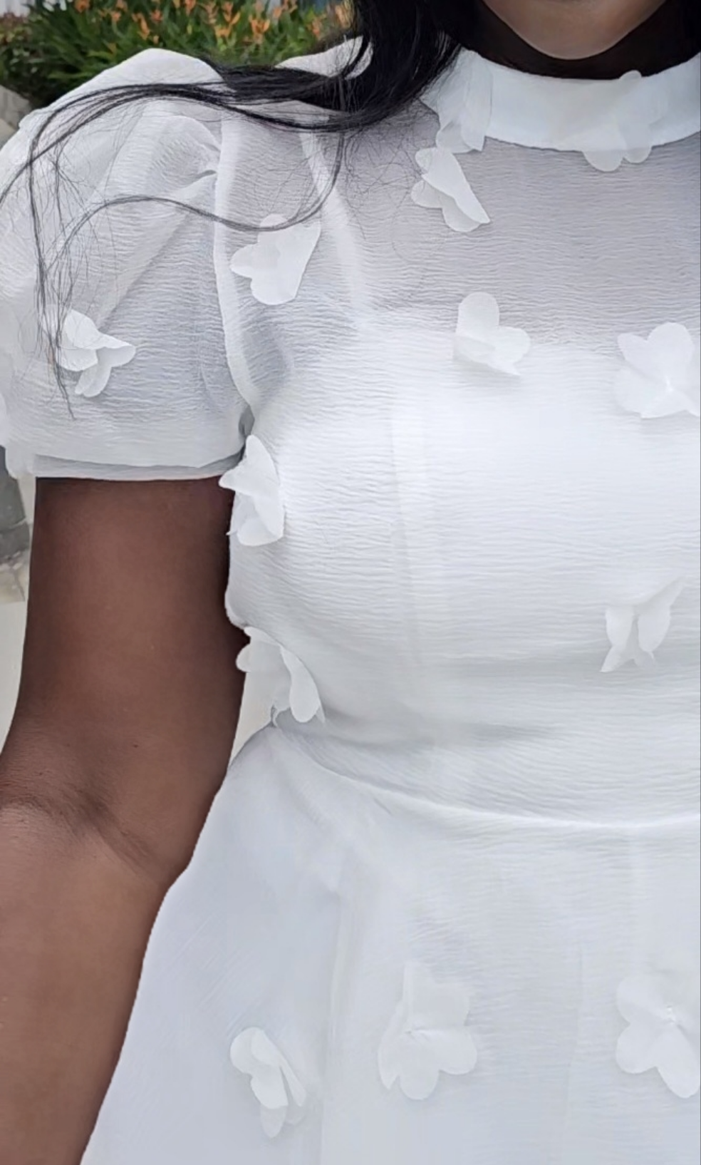 White Chiffon A-Line Dress