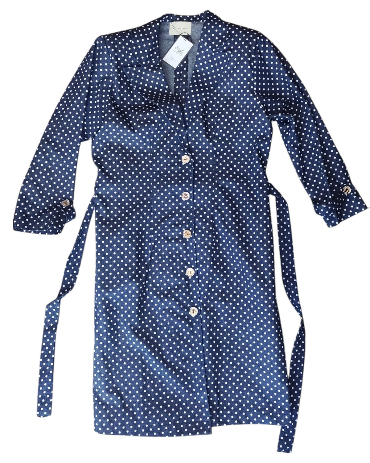 Denim Polka Dot Coat Dress