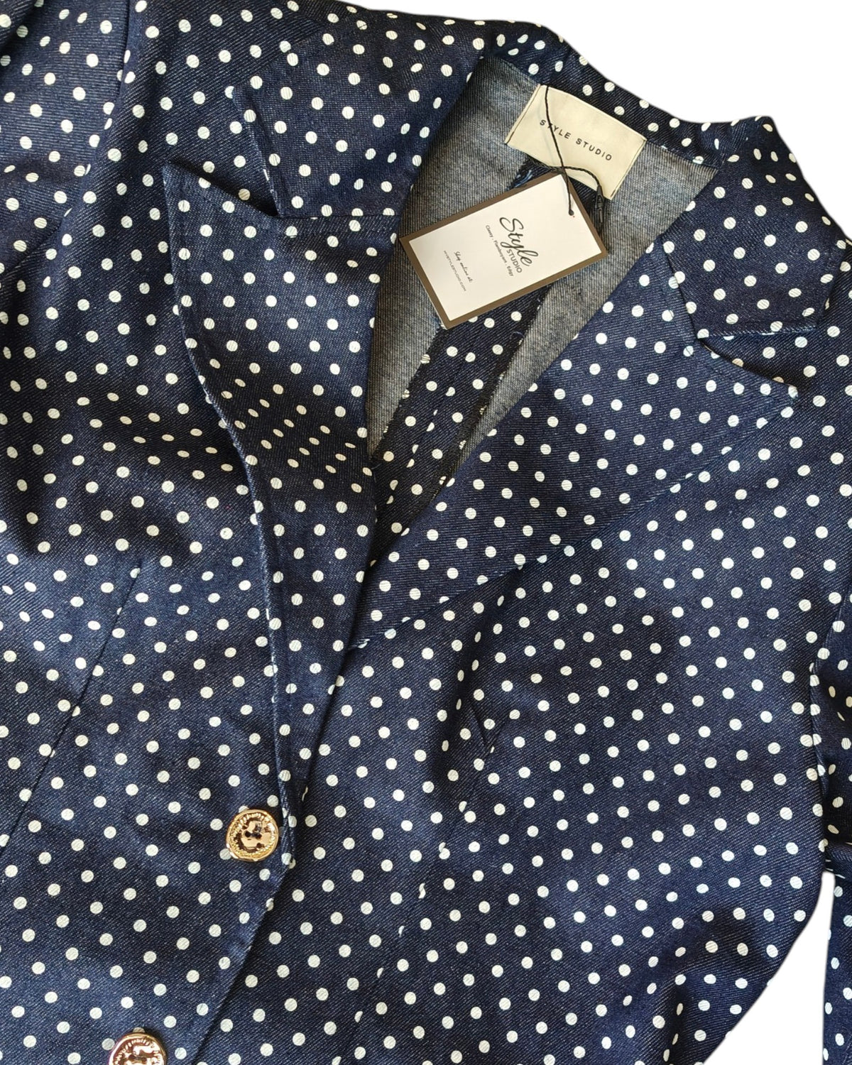 Denim Polka Dot Coat Dress