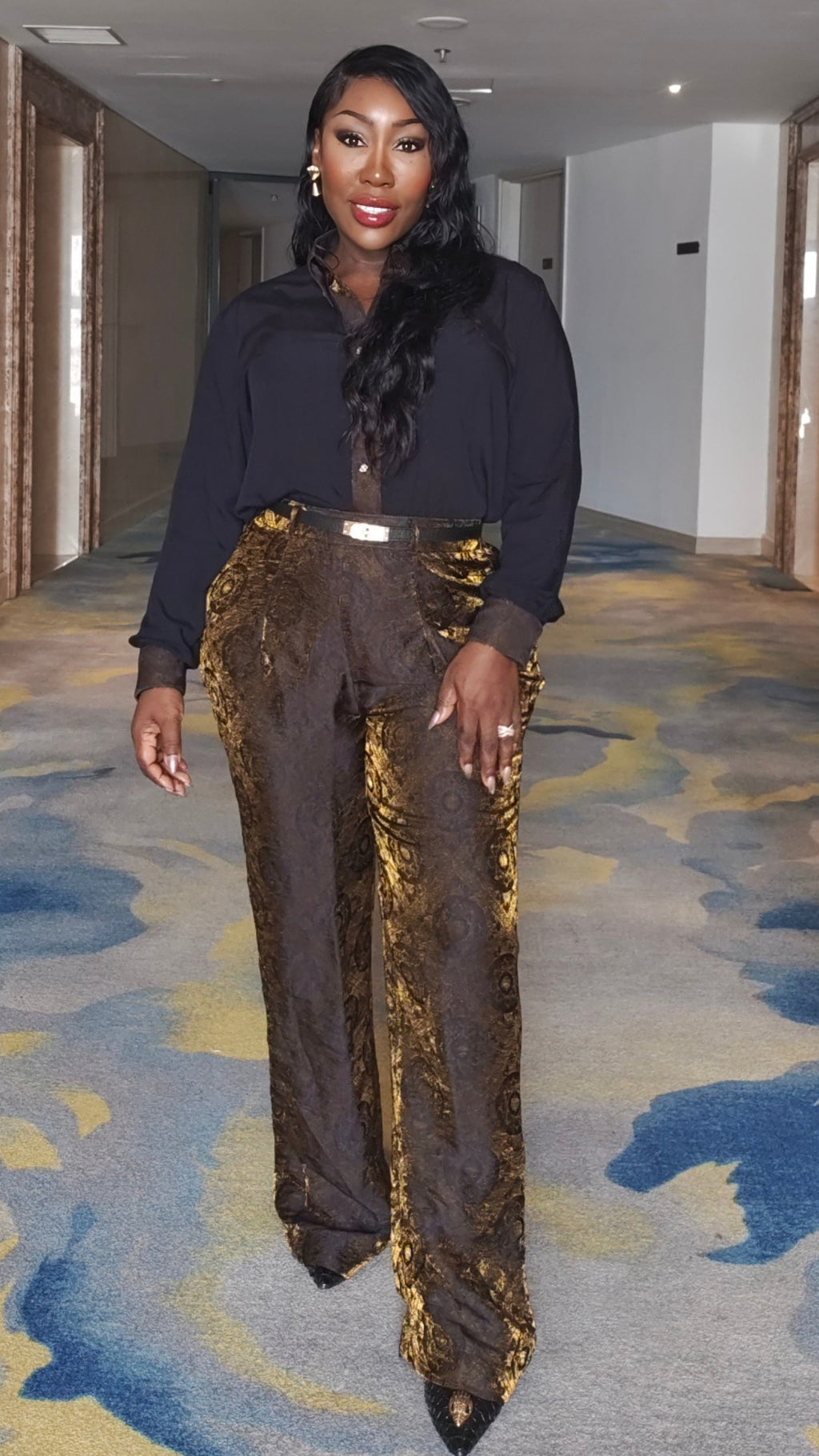 Holographic Olive Satin Co-ord