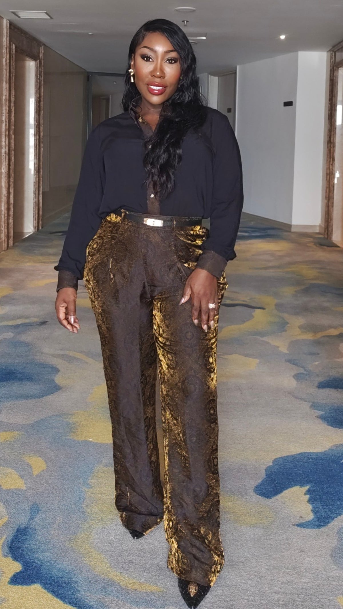 Holographic Olive Satin Co-ord