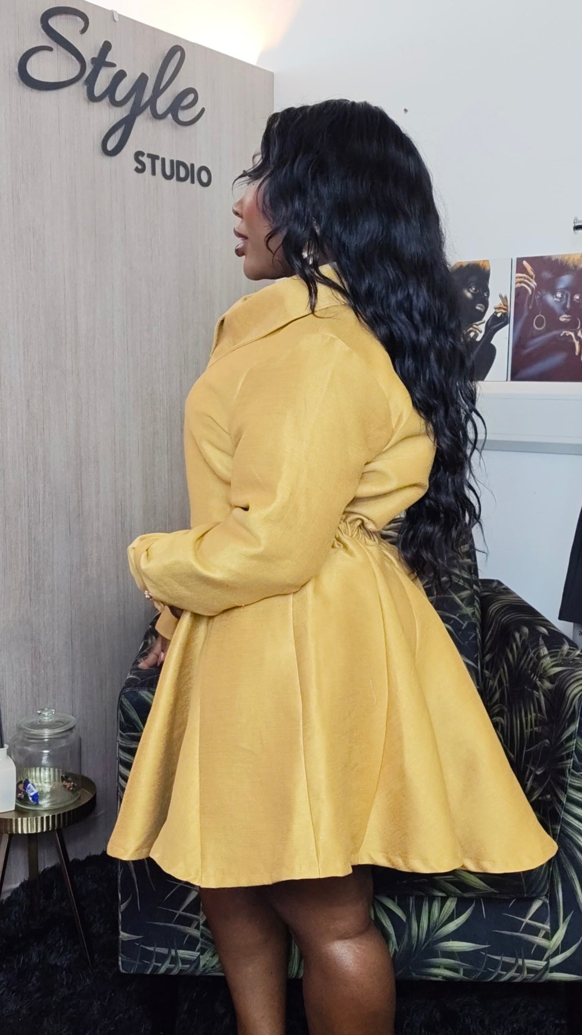 Mustard Yellow Coat Dress.