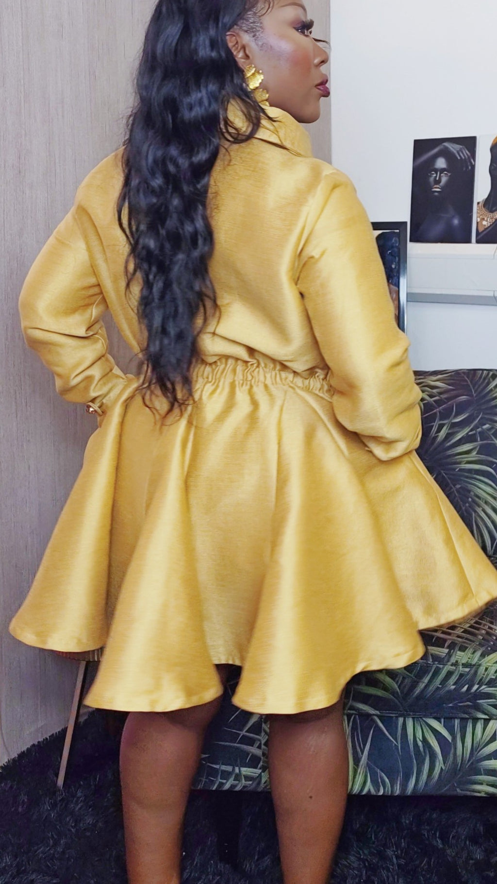 Mustard Yellow Coat Dress.