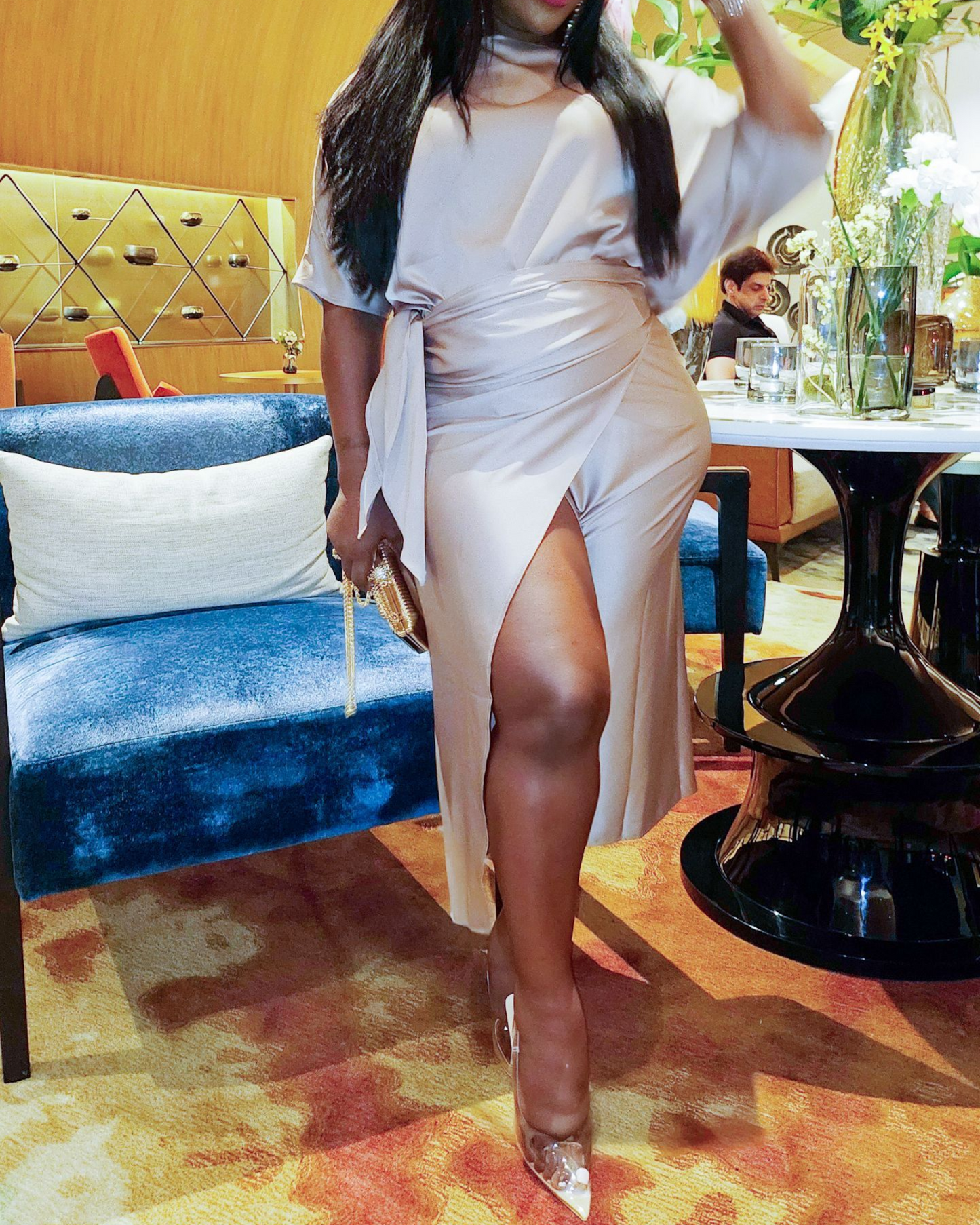 Light Brown Wrap Dress