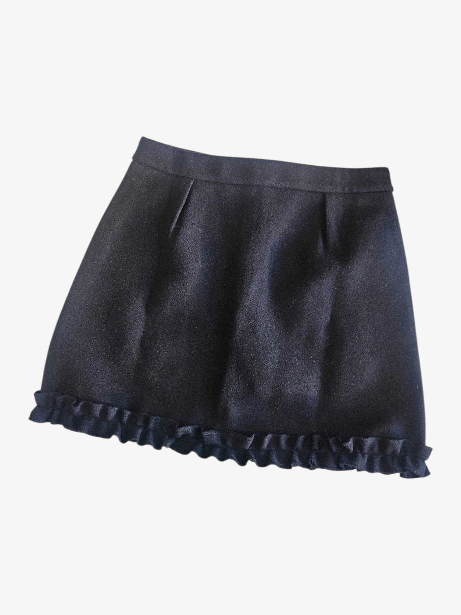 Black Ruffle Mini Skirt