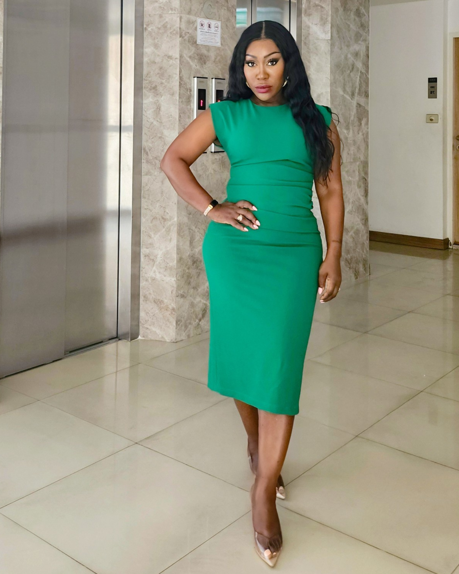 Emerald Green Midi Bodycon Dress