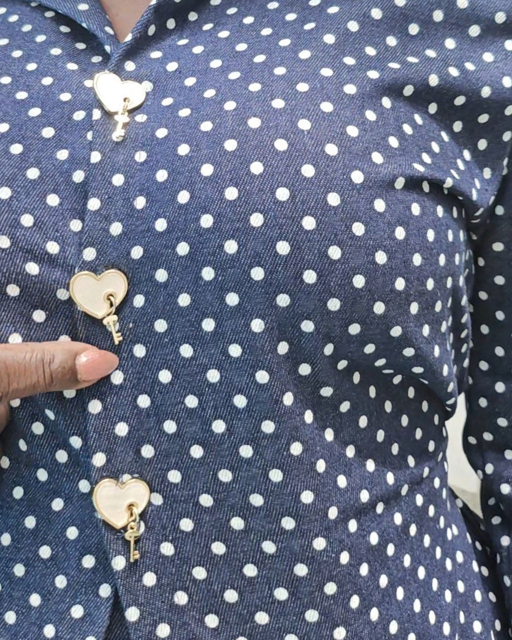 Denim Polka Dot Shirt