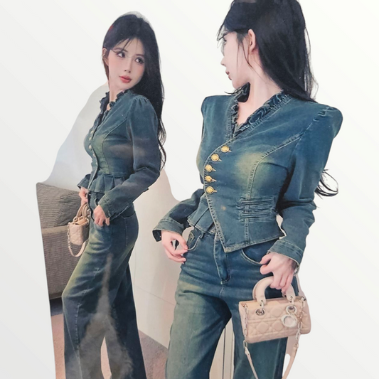 Denim Trouser Set