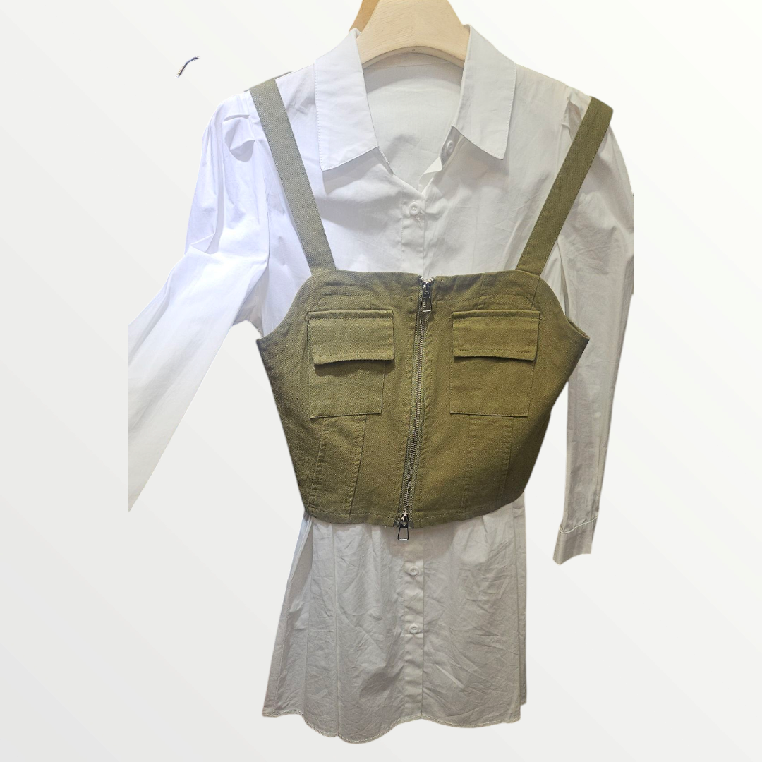 Khaki Top & Shirt