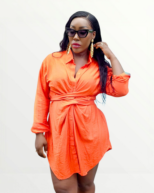 Coral Wrap Shirt