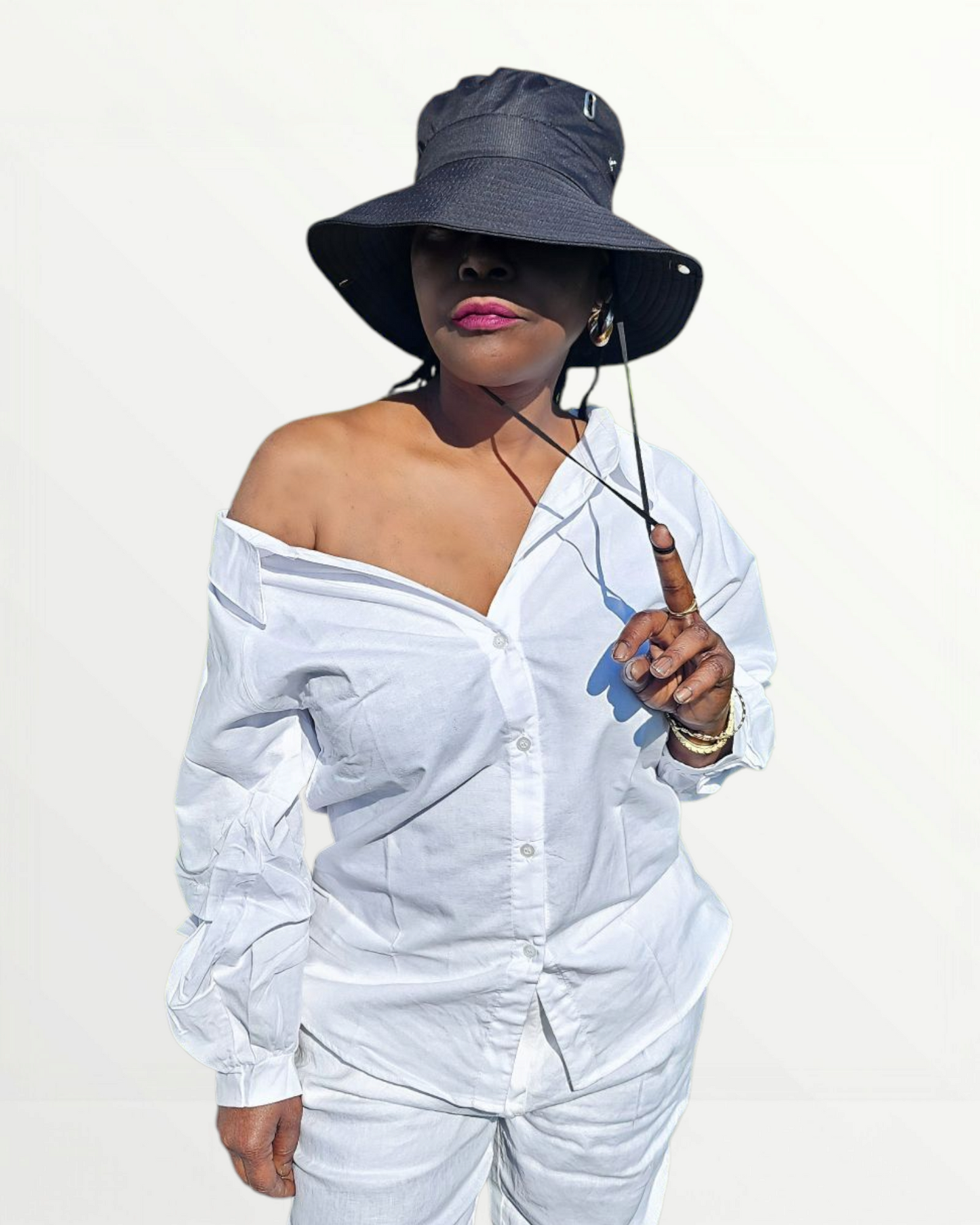 Off The Shoulder White Shirt