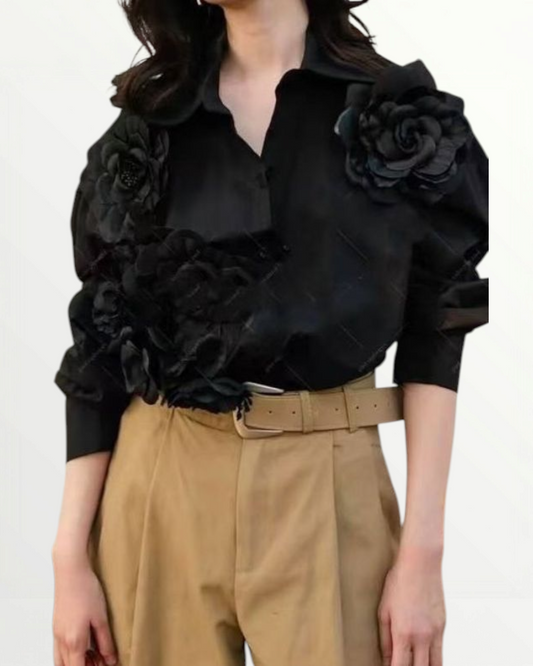 Black Flower Shirt