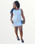 White Tweed Skirt Set