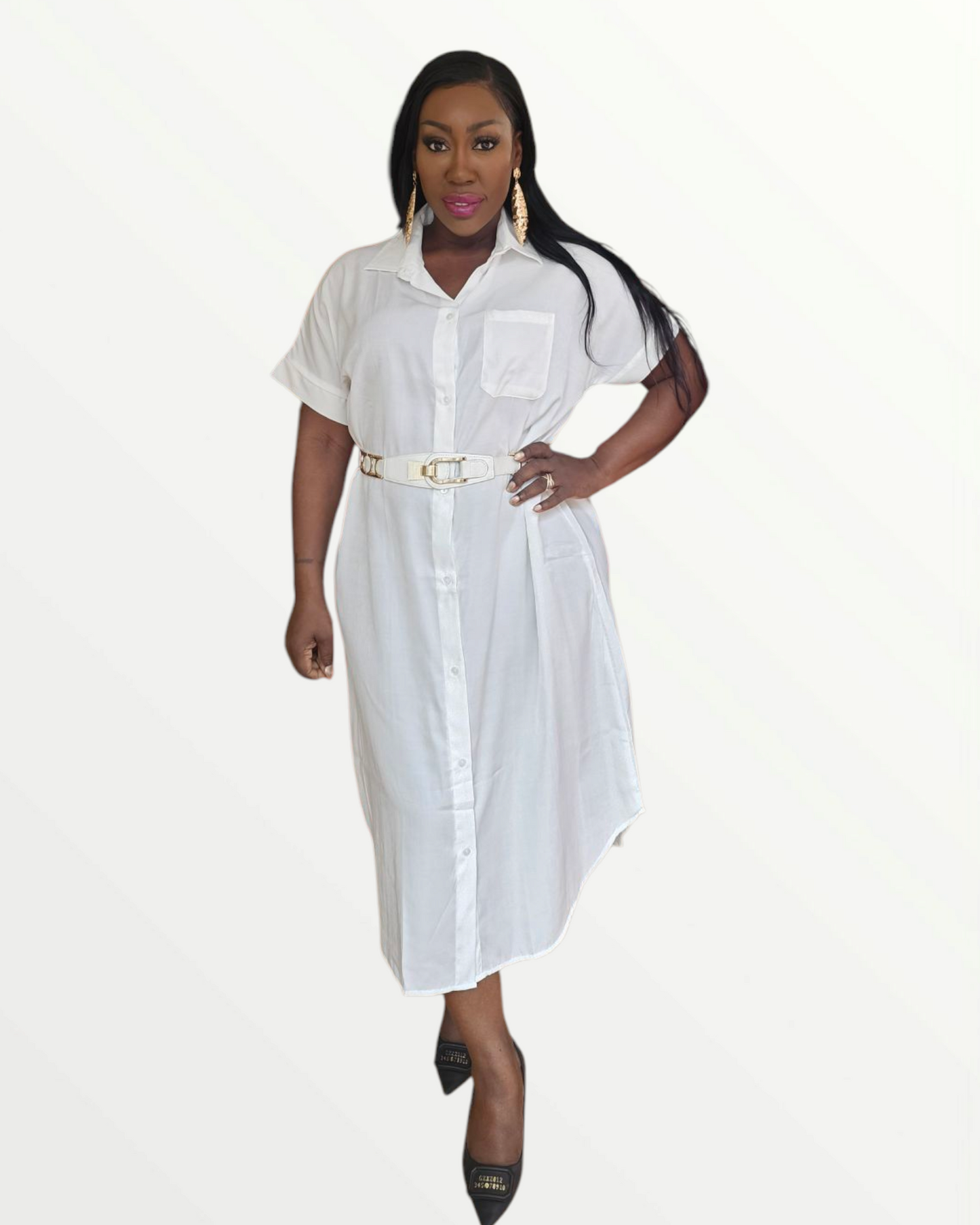 White Maxi Shirt Dress