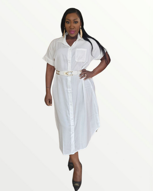 White Maxi Shirt Dress