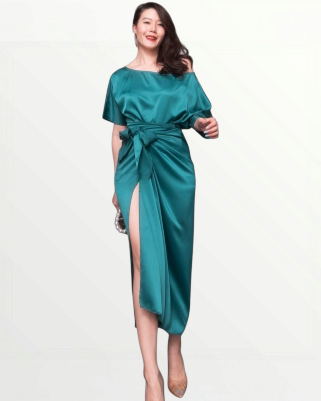 Emerald Green Wrap Dress